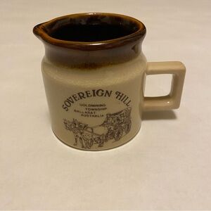 Sovereign Hill Brown and Tan Creamer with Horse and Buggy Design